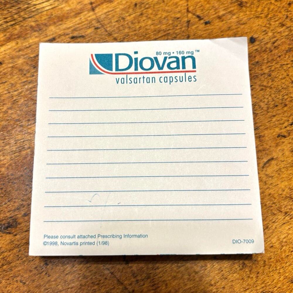 Post-it Diovan Valsartan Capsules Advertising Note Pad, Lined, 4 x 5 in